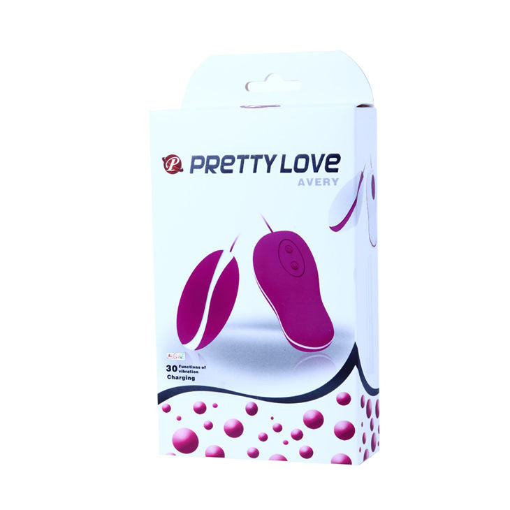 PRETTY LOVE Ovo Vibrante Avery com Controle Remoto Fio - Vista geral do vibrador e controle.