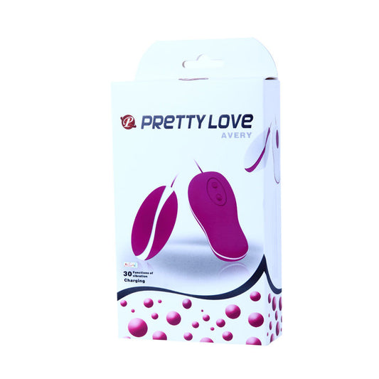 PRETTY LOVE Ovo Vibrante Avery com Controle Remoto Fio - Vista geral do vibrador e controle.