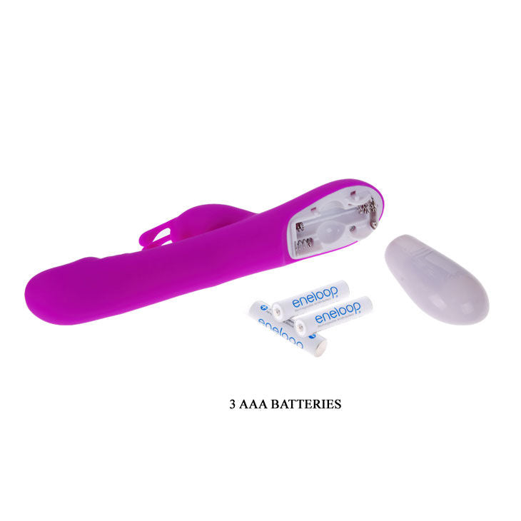 PRETTY LOVE Vibrador Robert com Estimulador de Clitóris, mostrando o design ergonómico e o material de silicone macio.