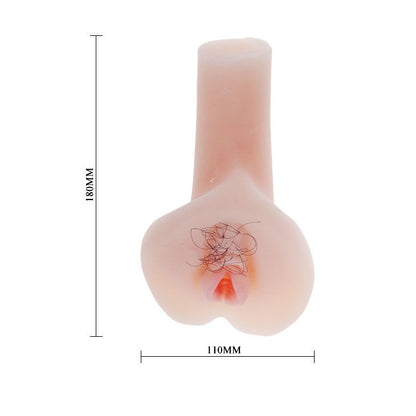 Close-up of the BAILE Masturbador Vagina Vibrante Ultra Realista showing its realistic texture and vibrating features.