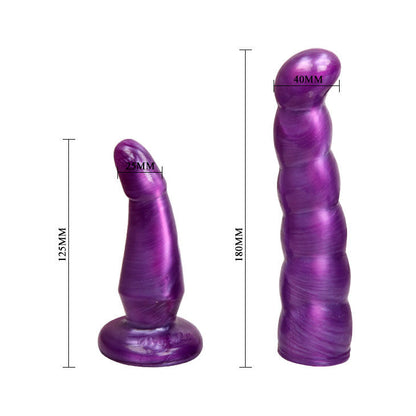 Close-up do Arnês BAILE Strap-On Dupla Penetração G-Point Lilac, mostrando os dois consolos e o design do arnês.