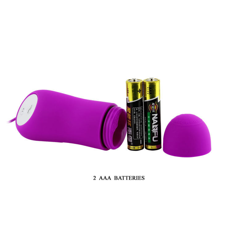 Vibrador Ovo BAILE Shell12 Roxo com controle por fio, textura aveludada.