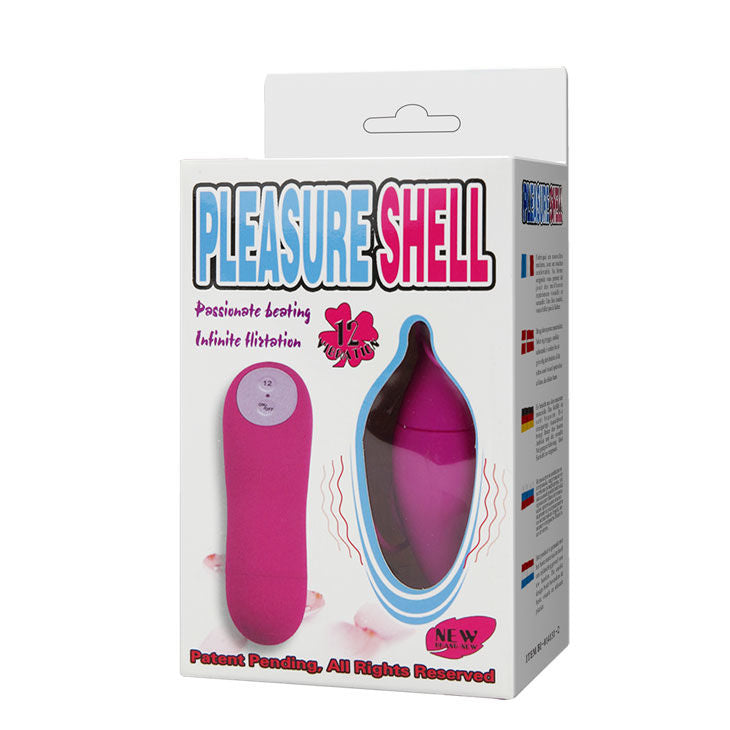 Vibrador Ovo BAILE Shell12 Roxo com controle por fio, textura aveludada.
