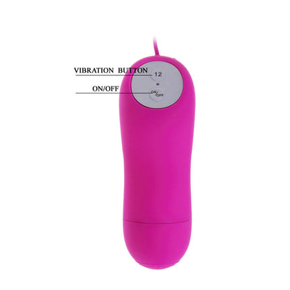 Vibrador estimulador borboleta PRETTY LOVE em silicone, cor lilás, com 12 modos de vibração e controlo com fio.