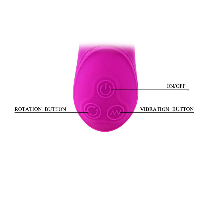 PRETTY LOVE Vibrador Rotador Hale Lilac de silicone, com textura suave e cor lilás vibrante.