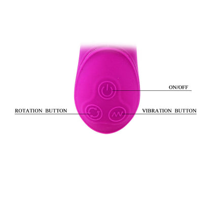 PRETTY LOVE Vibrador Rotador Hale Lilac de silicone, com textura suave e cor lilás vibrante.