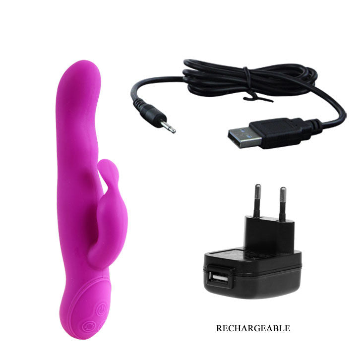 PRETTY LOVE Vibrador Rotador Hale Lilac de silicone, com textura suave e cor lilás vibrante.