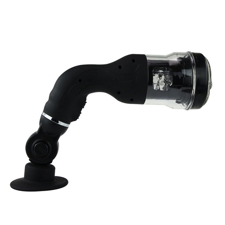 Masturbador automático BAILE Rotation Lover com suporte e textura interna para prazer masculino.