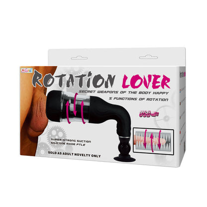 Masturbador automático BAILE Rotation Lover com suporte e textura interna para prazer masculino.