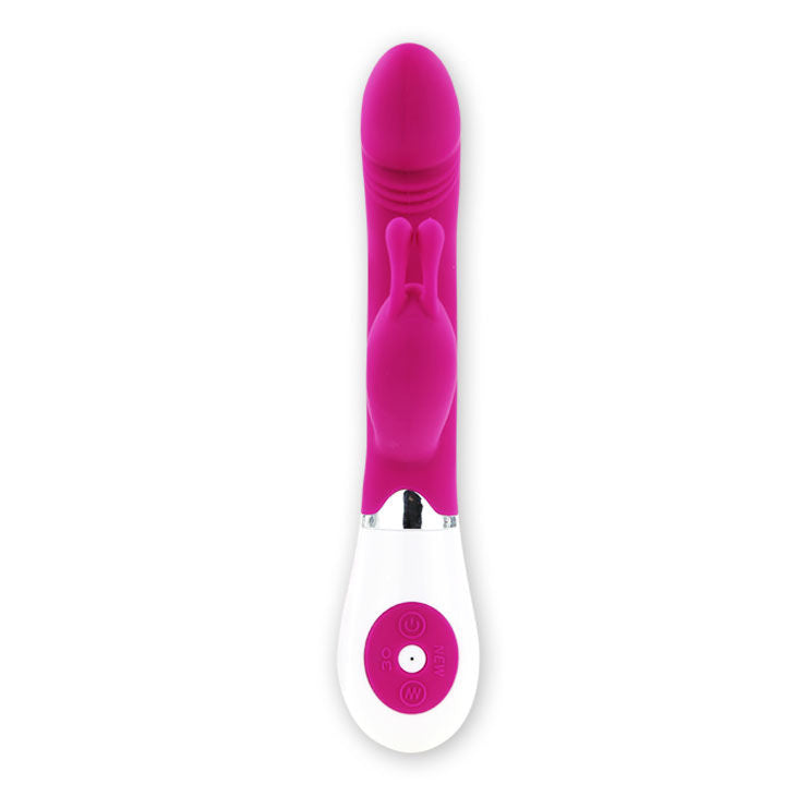 Close-up of the PRETTY LOVE Vibrador de Coelho Ergonômico com 30 Vibrações showing its design and features.
