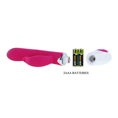 Close-up do Vibrador PRETTY LOVE Felix com estimulador, em lilás e branco, destacando seu design ergonómico e material de silicone.