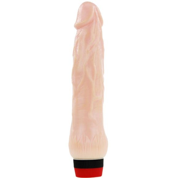 Close-up do vibrador BAILE Rockin Dong Cyber Skin II, mostrando sua textura realista e detalhes.