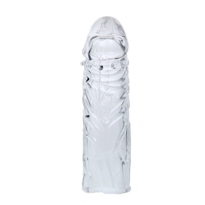 Close-up of the BAILE Capa para Pénis Silicone Transparente com Nódulos, highlighting its texture and design.