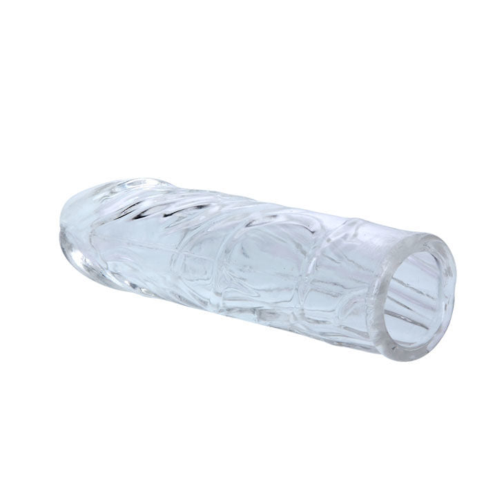 Close-up of the BAILE Capa para Pénis Silicone Transparente com Nódulos, highlighting its texture and design.