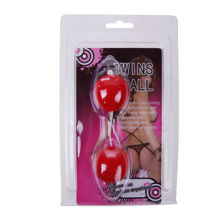 Close-up das BAILE Bolas Chinesas Gêmeas Rosa, mostrando o seu design e características para prazer e fortalecimento do assoalho pélvico.