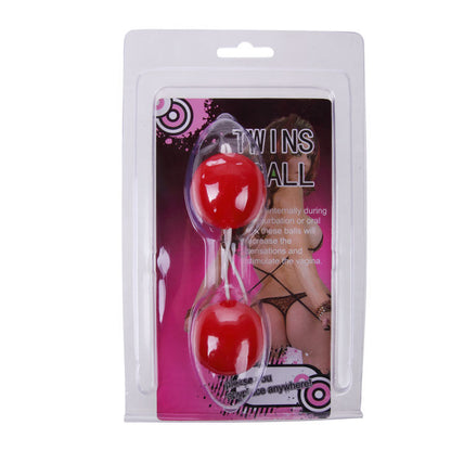 Close-up das BAILE Bolas Chinesas Gêmeas Rosa, mostrando o seu design e características para prazer e fortalecimento do assoalho pélvico.