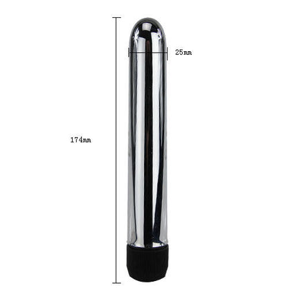 Close-up do BAILE Vibrador Clássico com Acabamento Metálico, mostrando seu design elegante e tamanho compacto.