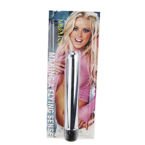 Close-up do BAILE Vibrador Clássico com Acabamento Metálico, mostrando seu design elegante e tamanho compacto.