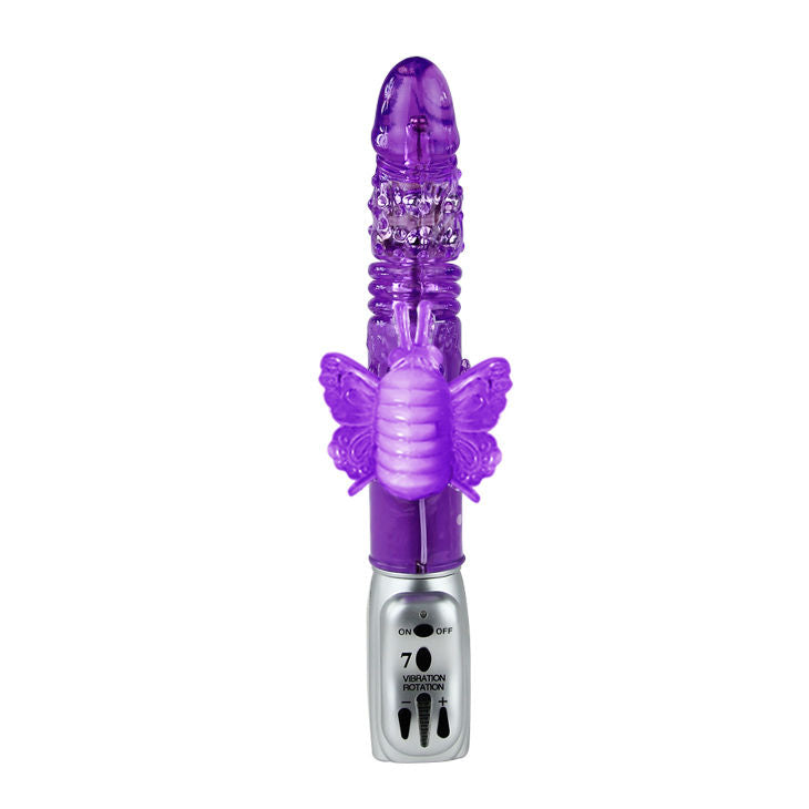 Vibrador BAILE Rotativo Oscilante com Estimulador de Língua em TPR macio, detalhe das funções.