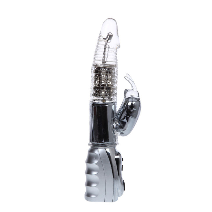 Vibrador Rotador Amour Missile Transparente BAILE com estimulador clitoriano e esferas rotativas