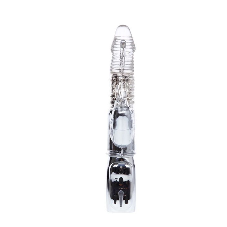 Vibrador Rotador Amour Missile Transparente BAILE com estimulador clitoriano e esferas rotativas