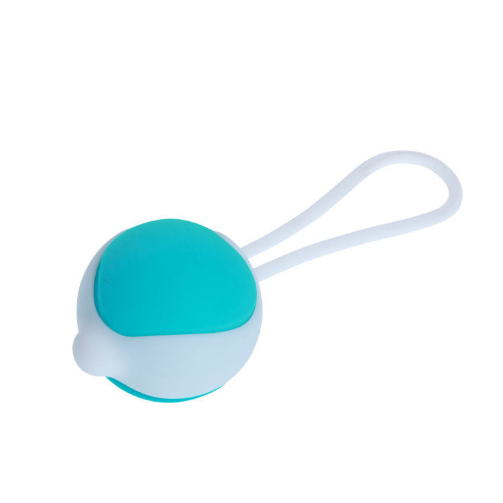 Detalhe das Bolas Vaginais Pretty Love Hegel com pesos intercambiáveis, mostrando o silicone macio e o design ergonómico.