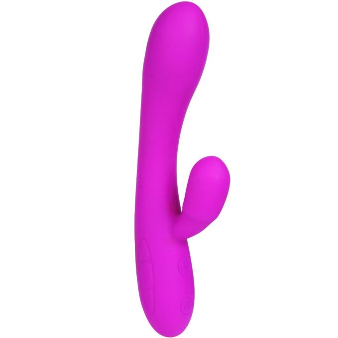 Close-up do Vibrador PRETTY LOVE Smart Victor com estimulador de clitóris, mostrando o design ergonómico e o material de silicone.
