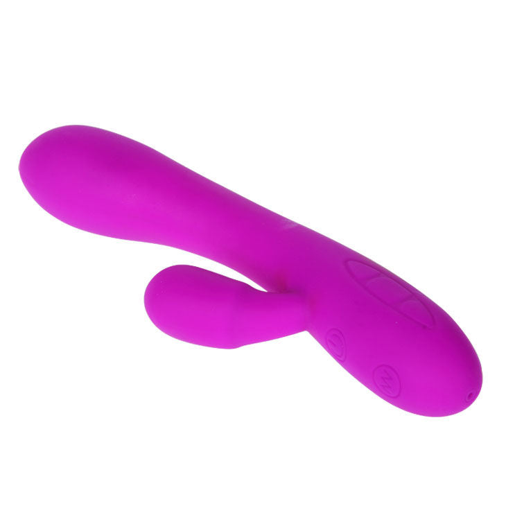 Close-up do Vibrador PRETTY LOVE Smart Victor com estimulador de clitóris, mostrando o design ergonómico e o material de silicone.