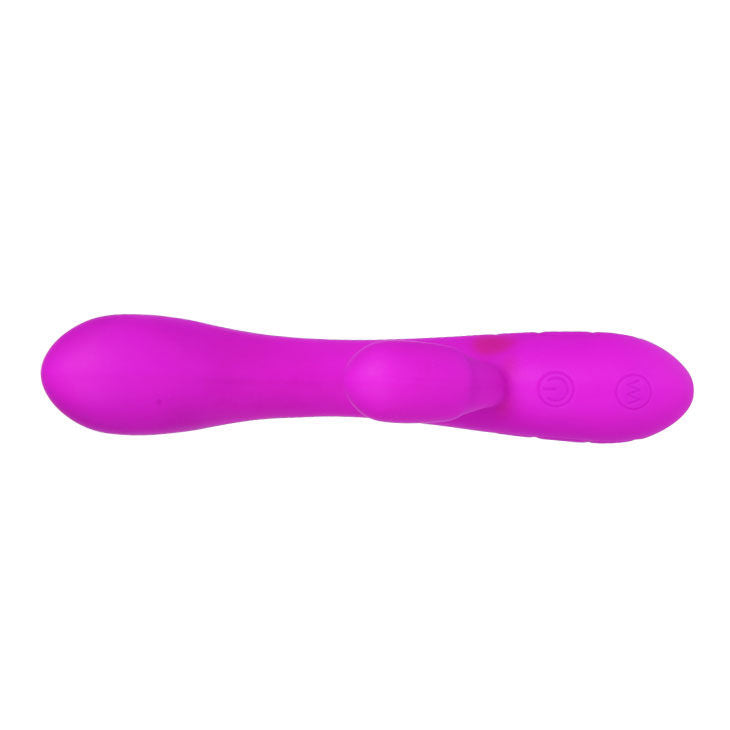 Close-up do Vibrador PRETTY LOVE Smart Victor com estimulador de clitóris, mostrando o design ergonómico e o material de silicone.