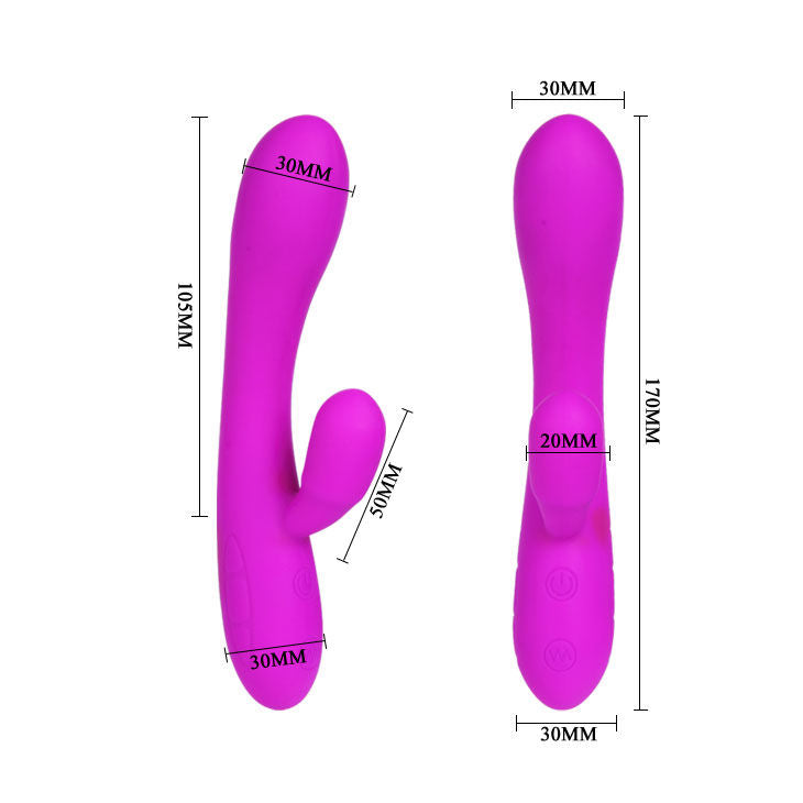 Close-up do Vibrador PRETTY LOVE Smart Victor com estimulador de clitóris, mostrando o design ergonómico e o material de silicone.