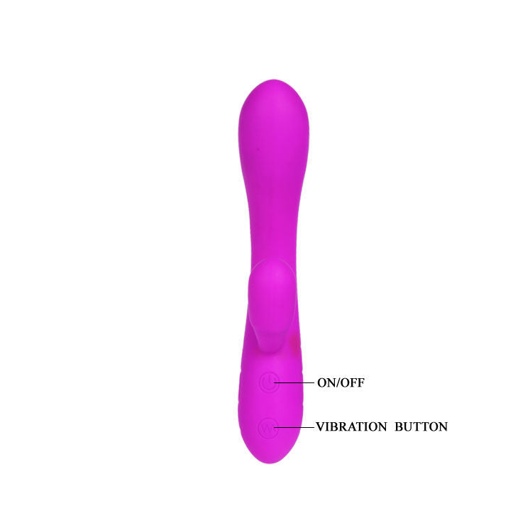 Close-up do Vibrador PRETTY LOVE Smart Victor com estimulador de clitóris, mostrando o design ergonómico e o material de silicone.