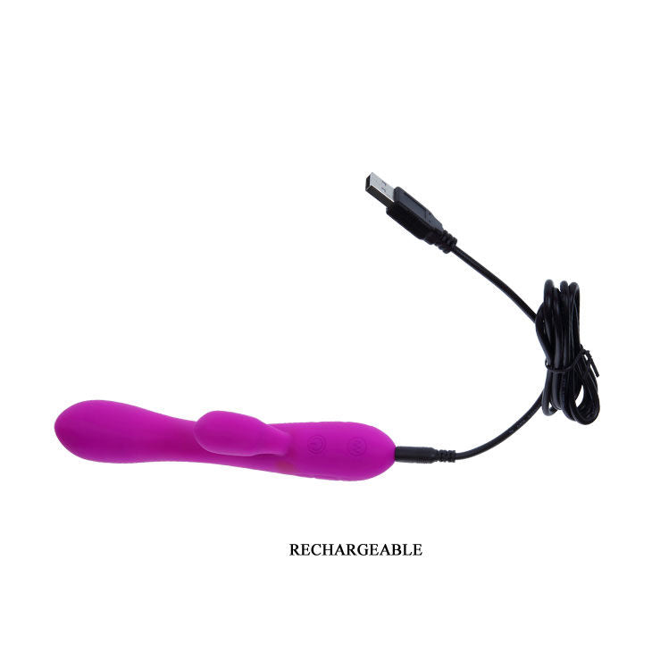 Close-up do Vibrador PRETTY LOVE Smart Victor com estimulador de clitóris, mostrando o design ergonómico e o material de silicone.