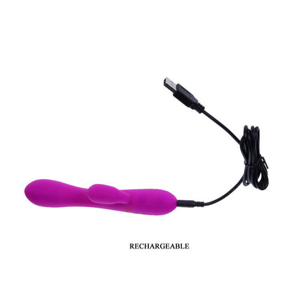 Close-up do Vibrador PRETTY LOVE Smart Victor com estimulador de clitóris, mostrando o design ergonómico e o material de silicone.