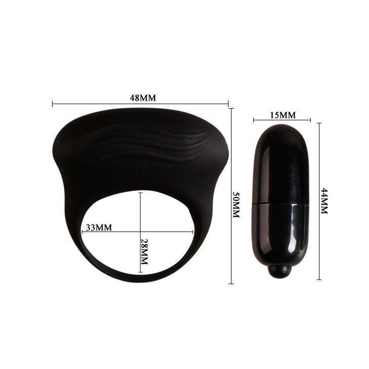 Close-up do anel vibrador PRETTY LOVE Bertram em silicone, detalhando sua textura e características de design.