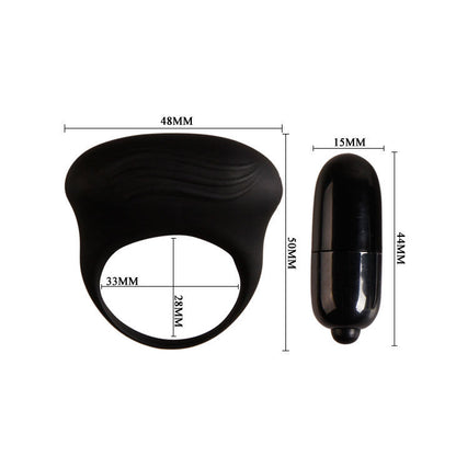 Close-up do anel vibrador PRETTY LOVE Bertram em silicone, detalhando sua textura e características de design.