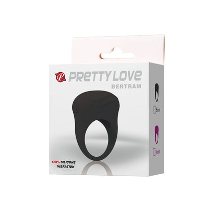 Close-up do anel vibrador PRETTY LOVE Bertram em silicone, detalhando sua textura e características de design.