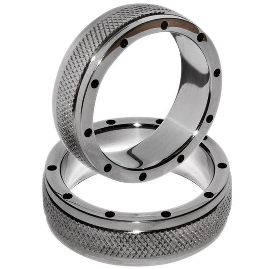 Anel Peniano e Testicular METAL HARD de Aço Inoxidável 55mm para ereções mais firmes e prazer prolongado.