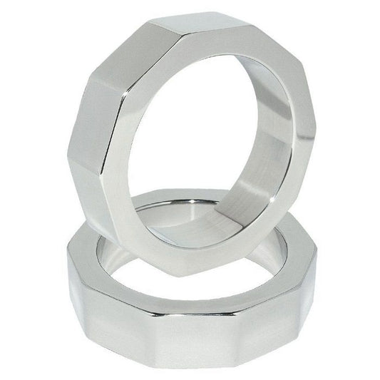 METAL HARD Anel para Pênis e Porca de Testículo 50 MM em aço inoxidável, ideal para ereções firmes.
