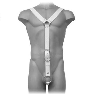 Arnés Masculino de Cuero Blanco
