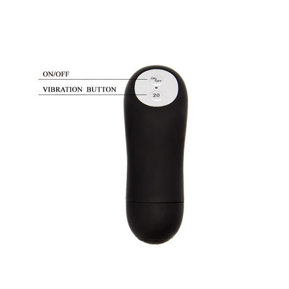 Anel peniano vibratório BAILE com controle remoto, design preto e 20 funções para prazer compartilhado.