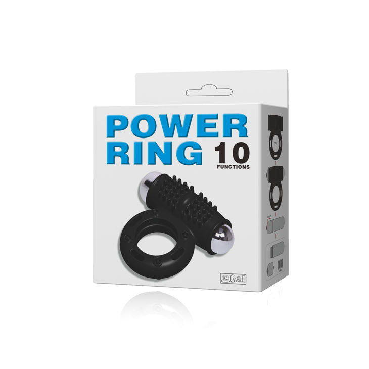 Anel Vibrador Power Ring BAILE com 10 funções para ereção e estimulação.