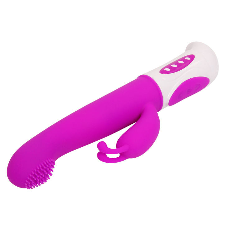 Close-up of the PRETTY LOVE Vibrador Rabbit SMART HUGH Lilás showing its ergonomic design and dual stimulators.