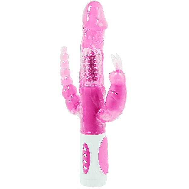Vibrador triplo rotador BAILE Pretty Bunny com estimulação múltipla e toque suave.