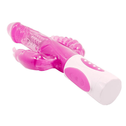 Vibrador triplo rotador BAILE Pretty Bunny com estimulação múltipla e toque suave.
