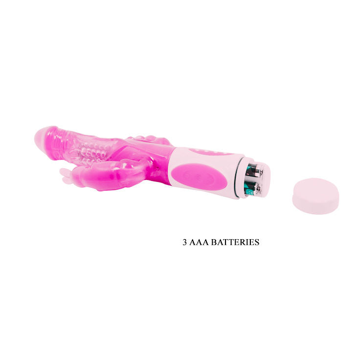 Vibrador triplo rotador BAILE Pretty Bunny com estimulação múltipla e toque suave.