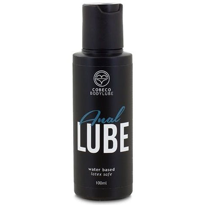Frasco de COBECO Lubrificante Anal Base Água 100ml, ideal para conforto e prazer íntimo.