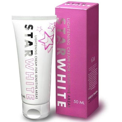 COBECO Creme Clareador Star White 50ml para Zonas Íntimas, com embalagem e detalhes do produto.