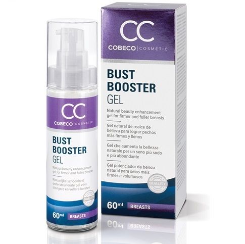 COBEBE Gel Potenciador de Busto Firmador e Reafirmante 60ML, mostrando o frasco e a textura do gel.