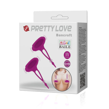 PRETTY LOVE Estimulador de Mamilos Bancroft Love em silicone com vibração forte.