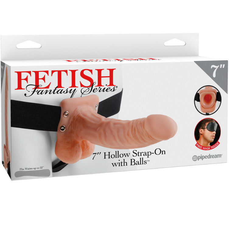 FETISH FANTASY SERIES Strap-On Oco Com Bolas 17,8cm Carne, para aumento peniano e prazer prolongado.